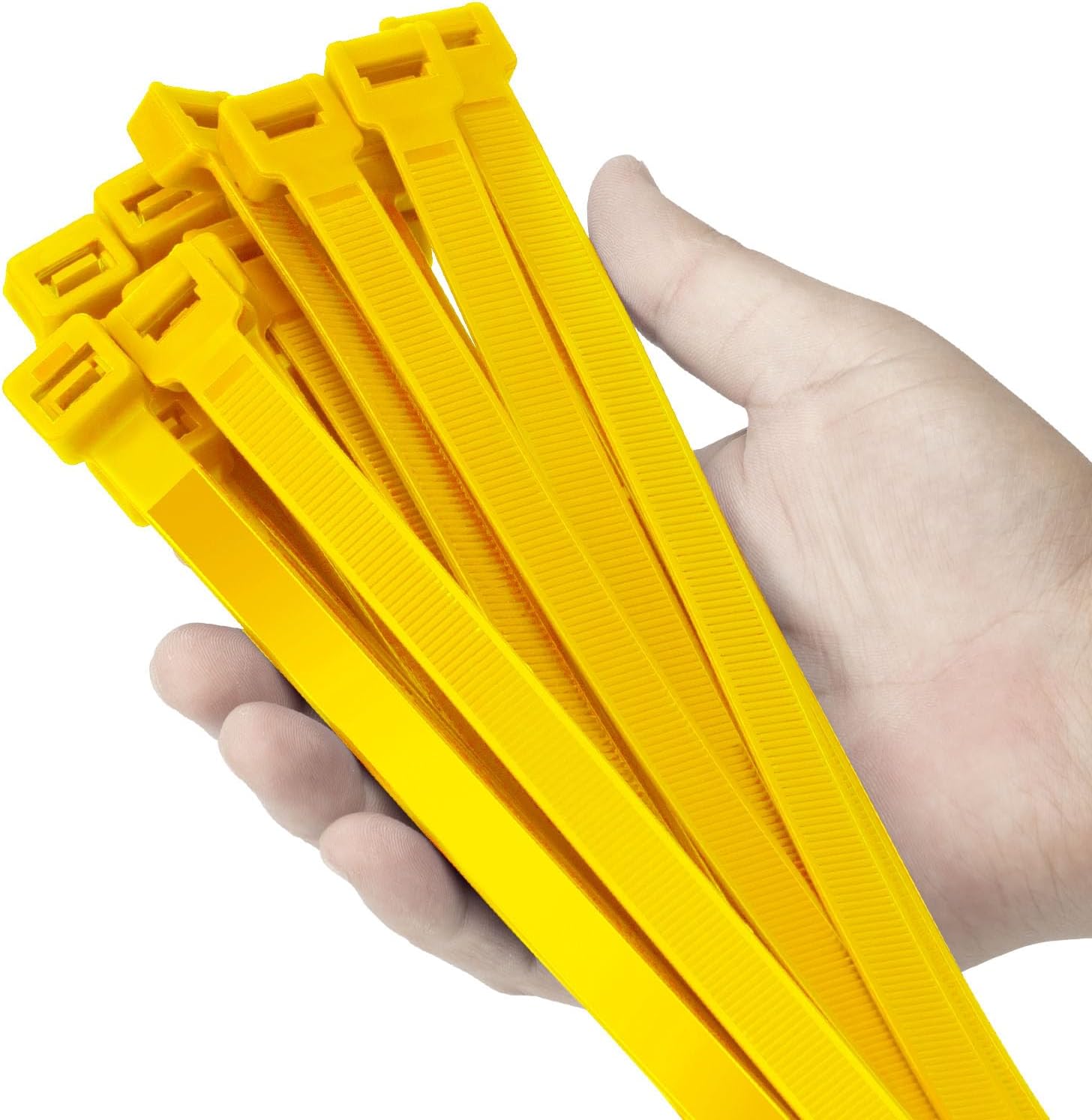 Armpow 12 inch Yellow Zip Ties Heavy Duty 100 PCS, 250 LBS Ultra Exclusive Strong Plastic Wire Ties, Large Cable Ties Extra Long Tie Wraps, Indoor and Outdoor UV Resistant