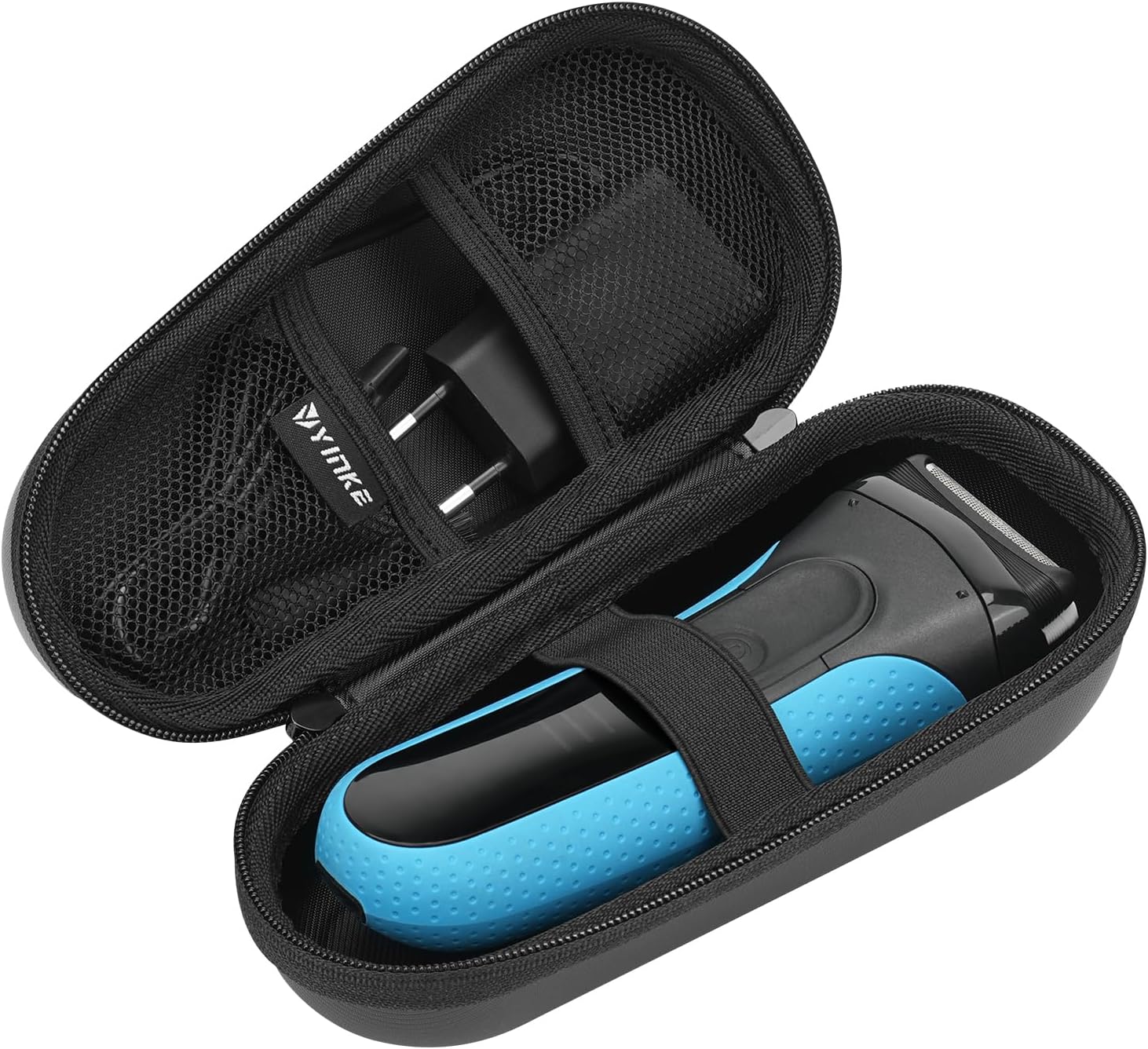Yinke Case for Braun Series 3/ Series 5, 3040s, 3010S, 5018s, 5140s Electric Razor Shaver, Hard Travel Case Protective Cover Storage Bag (Black interior)