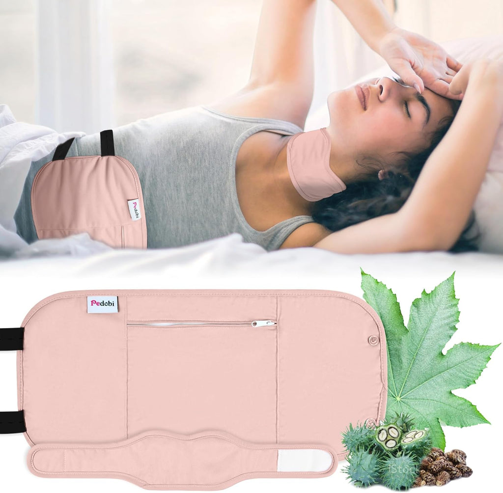 2 Pcs Castor Oil Pack Wrap, Organic Cotton Castor Oil Wrap for Neck, Liver Detox, Insomnia, Constipation