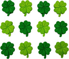 Sentovac 12pcs Edible Shamrock St. Patrick's Day Clover Cake Decorations and Cupcake Toppers | Mixing Sprinkles for Decorating | Birthday Party Supplies