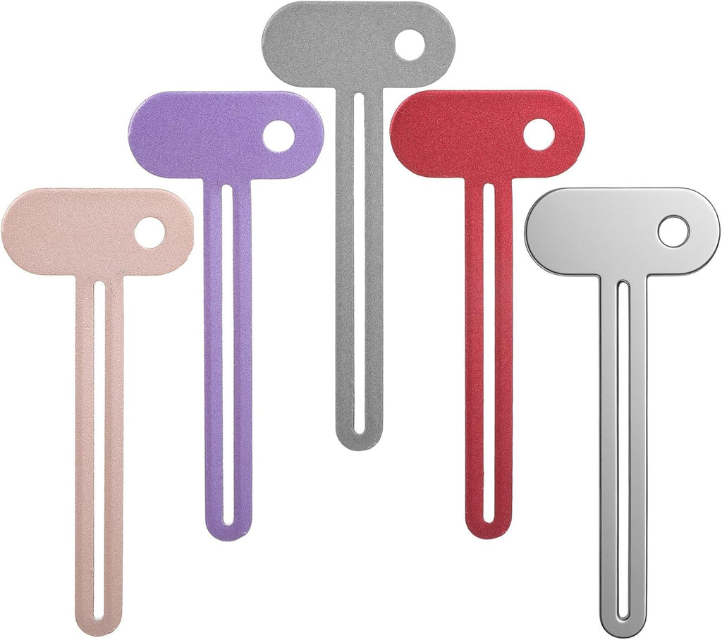 Sibba 5 PCS Toothpaste Squeezer Dispenser Metal Tube Squeezer Key, Stainless Steel Toothpaste Roller Tube Wringer Squeezers for Watercolor Oil Color Paint, Cream, Hair Dye, Cosmetic, Hand Cream Tubes