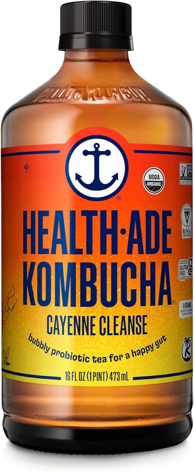 Health Ade, Kombucha Cayenne Cleanse Organic, 16 Fl Oz