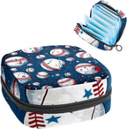 Sanitary Napkin Storage Bag for Feminine Pads, First Period Kit for Women, Baseball Portable Menstrual Period Sanitary Pouch