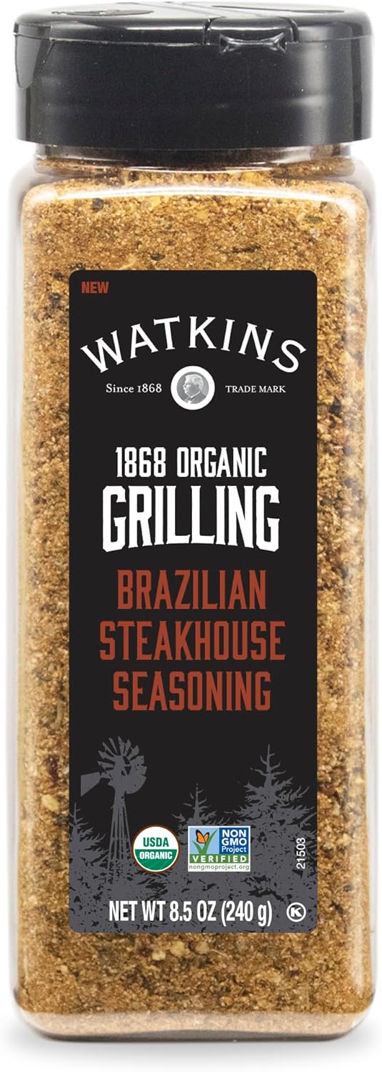 Watkins 1868 Organic Grilling Brazilian Steakhouse Seasoning, 8.5 oz