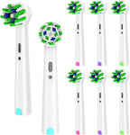 8 Pack Cross Clean Replacement Brush Heads Compatible with Braun Oral B Electric Toothbrush, White