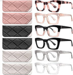 CCVOO 2.5 Style Reading Glasses for Women, Stylish Eyeglasses, Blue Light Readers for Women, Cheaters, (A1 Mix)