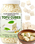 Freeze Dried Tofu Cubes – Light, Crispy Vegan Snack & Plant-Based Soy Bites, Delicious Tofu for Soups, Salads, Ramen, Stir-Fry & On-the-Go Meals 3.17oz/90g