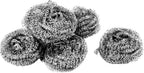 uxcell Stainless Steel Wire Kitchenware Dish Pan Scrubber Pad Cleaning Tool 60mm 6pcs Silver Tone