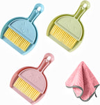3 Packs of Mini Little Broom and Dustpan, Small Dustpan and Brush Set, Kids Dustpan and Broom Set for Cleaning Tables, Sofas, Cars, Keyboards, Kitchen Countertops.