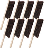 8 Pieces Hand Broom Brush Woooden Dust Brush Bulk Bench Brushes with Long Wood Handle Soft Bristle Whisk Broom Hand Held for Counter Bed Sofa Bench Car Fireplace Clothes Household Cleaning