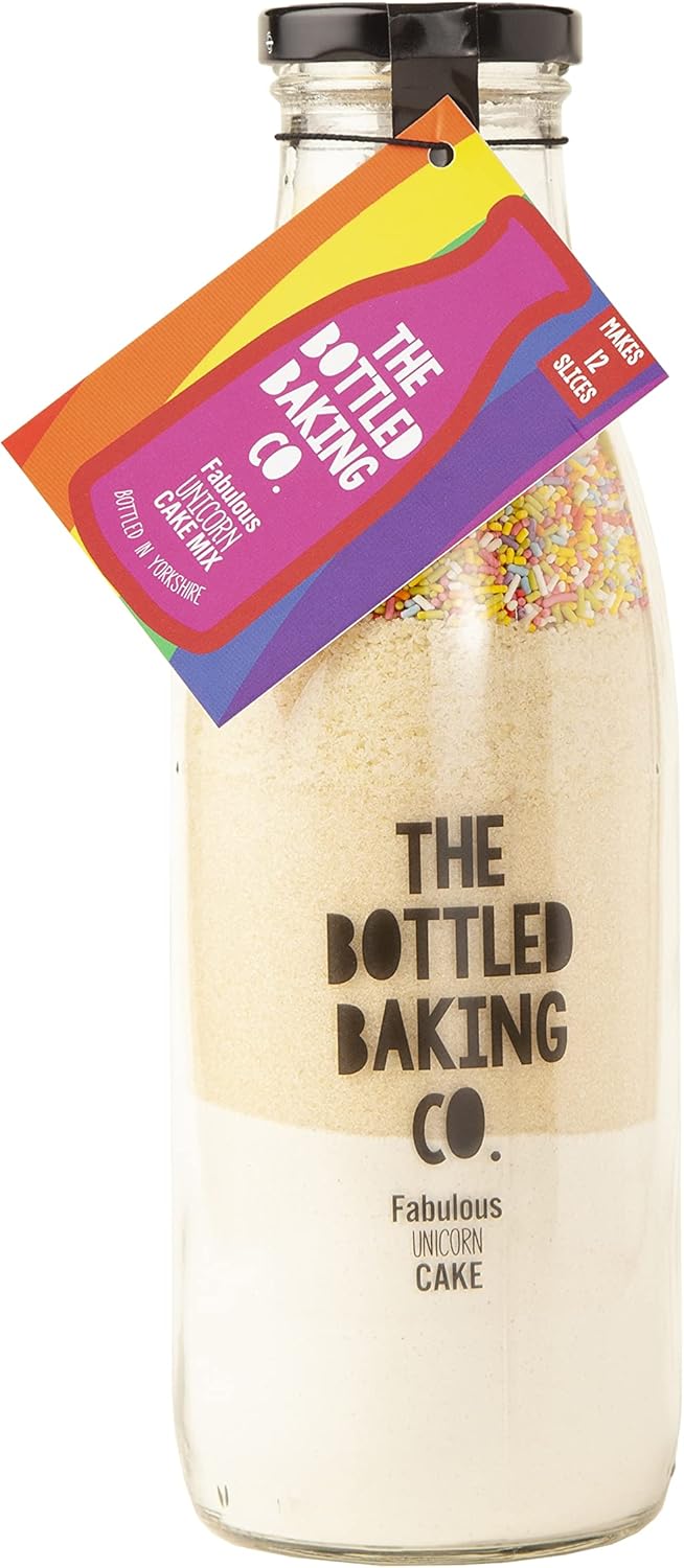 Bottled Baking Co Fabulous Unicorn Cake Mix, Premade Cake Mix With Method And Instructions For Family And Childrens Baking (Makes Approx. 16 Cake Slices)