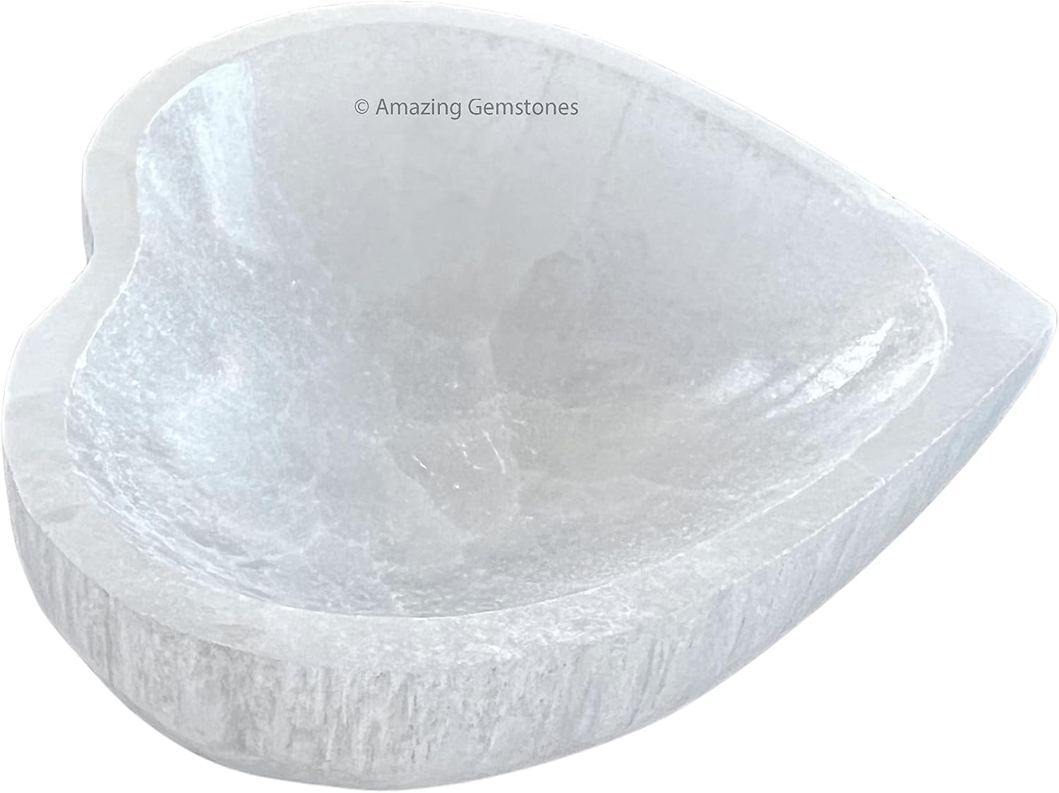 Amazing Gemstone Heart Selenite Bowl - 4" Charging Plate for Crystals & Gemstones