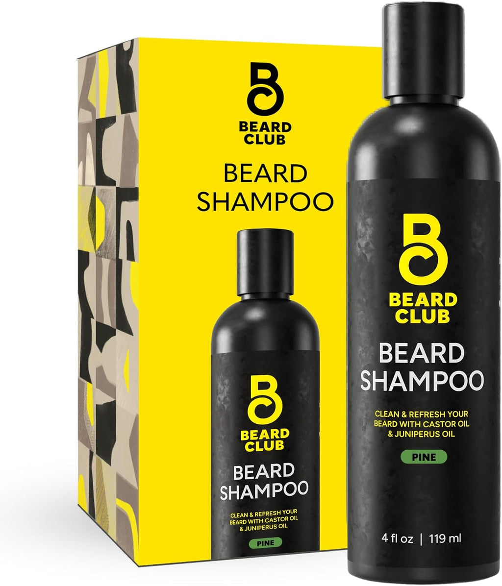 The Beard Club Original Premium Beard Shampoo - Natural & Nourishing Formula for Soft, Clean & Healthy Facial Hair - Gentle on Skin - Sulfate & Paraben Free - 4 fl oz