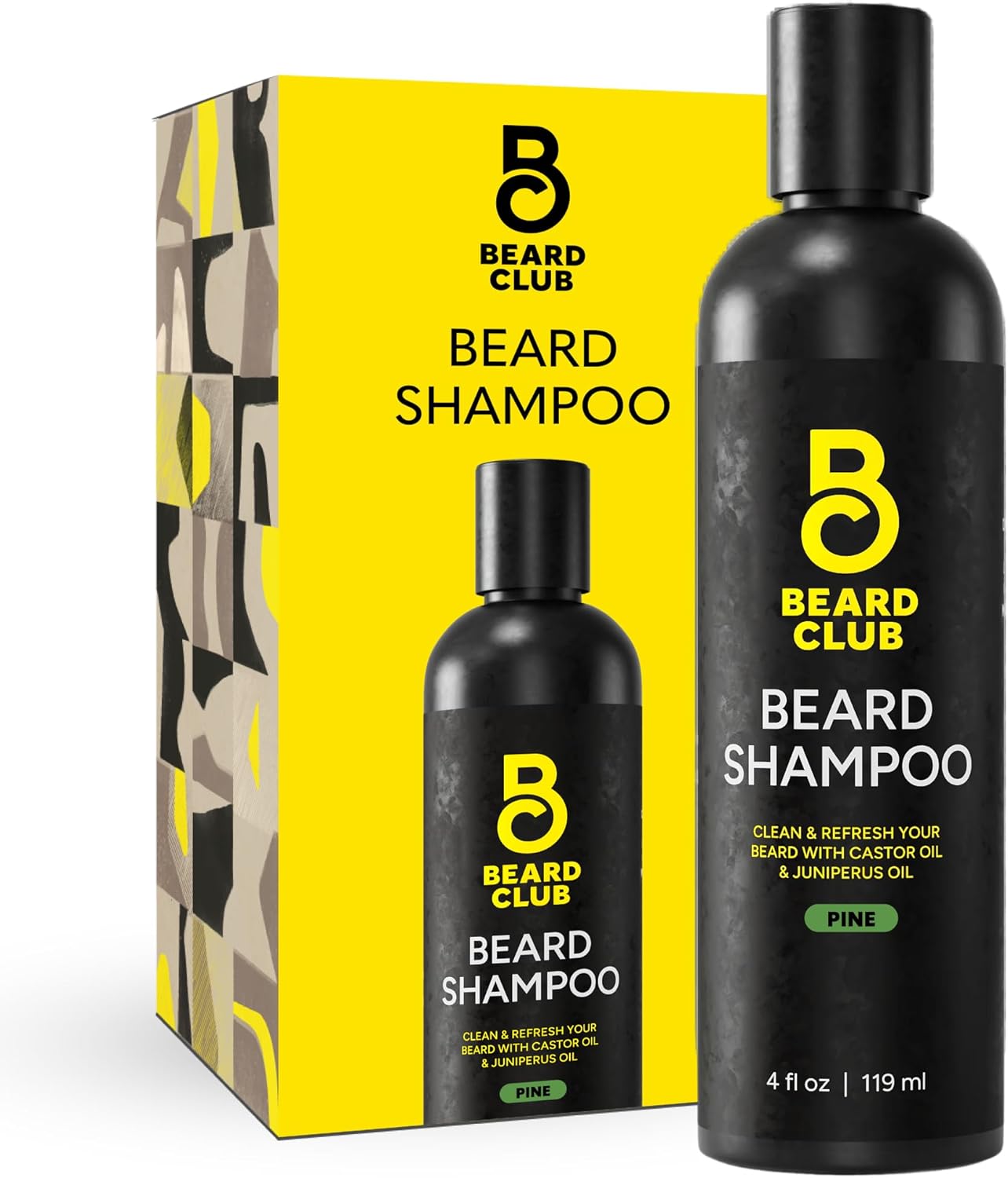 The Beard Club Original Premium Beard Shampoo - Natural & Nourishing Formula for Soft, Clean & Healthy Facial Hair - Gentle on Skin - Sulfate & Paraben Free - 4 fl oz