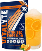 Vitalyte Electrolyte Powder Drink Mix, Isotonic Electrolyte Hydration Mix, Gluten Free Post Workout Powder Mix, Pack of 1, 35 oz., Orange Flavor