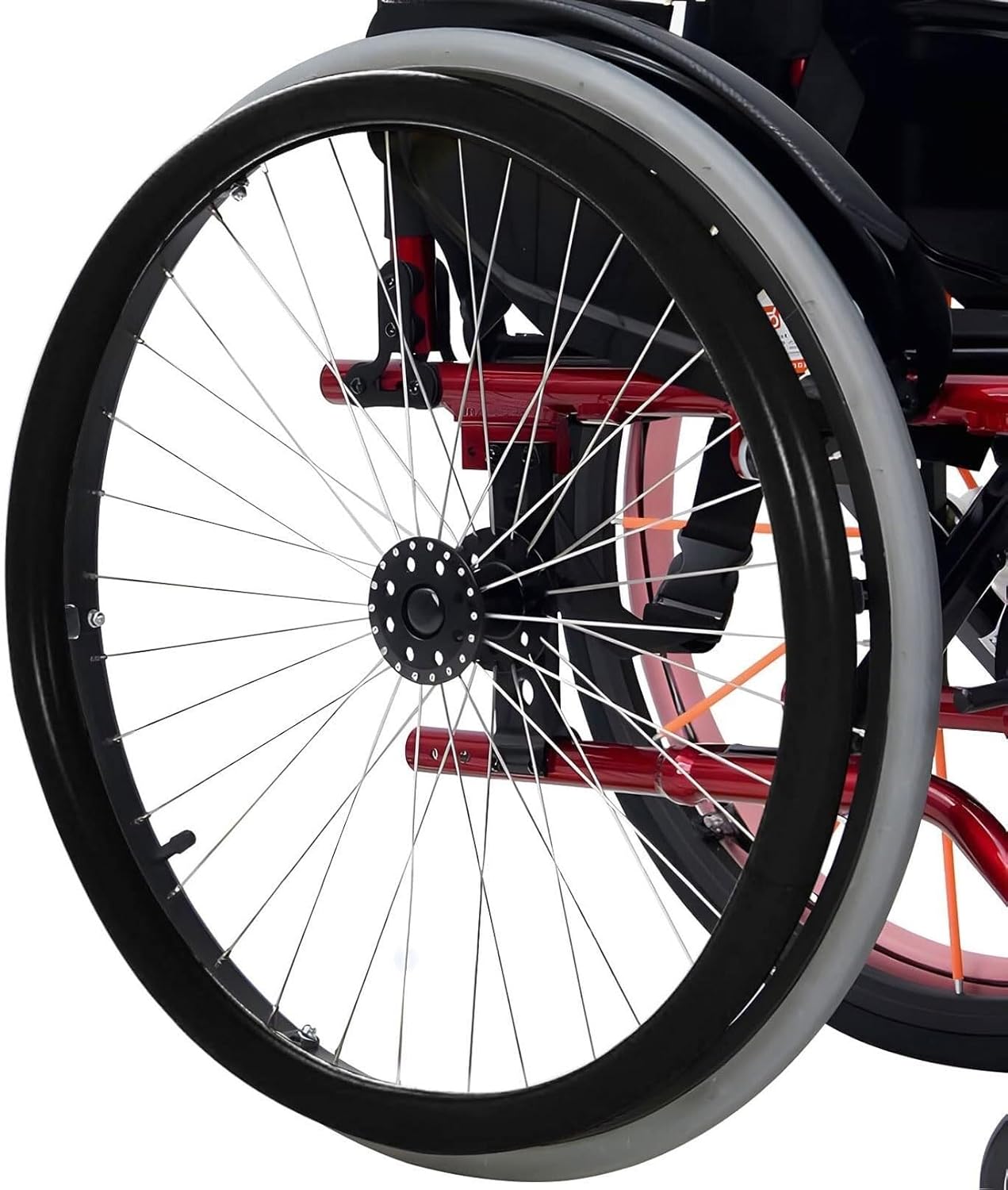 Silicone Wheelchair Push Rim Covers, 1 Pair Non-Slip Wear-Resistant Hand Push Cover Wheelchair Handrim Covers Wheelchair Cover for Improve Grip and Traction (Color : Black, Size : 24 inch)