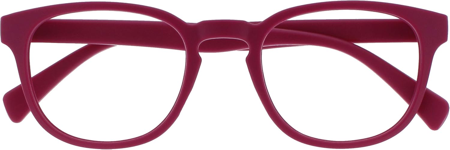 OPULIZE POP Reading Glasses for Women Men,Scratch Resistant Round Matt Frame with Spring Hinges, Pink +2.50 (Pack of 1)