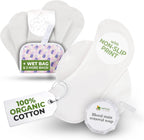 Non-Slip, Organic Reusable Menstrual Pads for Light Flow (6 Pack S+M) - Leak Proof & Odor Free Cotton Cloth Pads for Women & Teens - High-Temp Washable, Soft & Skin-Safe for All-Day Period Comfort