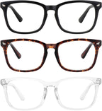 MEETSUN Blue Light Blocking Glasses, Anti Eye Strain Headache (Sleep Better), Computer Glasses UV400 Transparent Lens (Black + Tortoise + Clear)