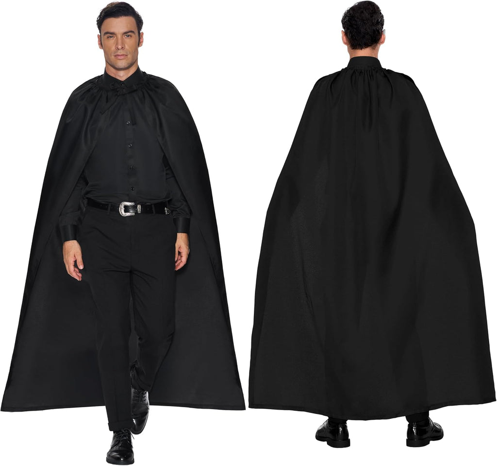 Spooktacular Creations Halloween Cape Costume, Black Cape for Adult, Black Cloak Knight for Halloween Dress Up Party Cosplay
