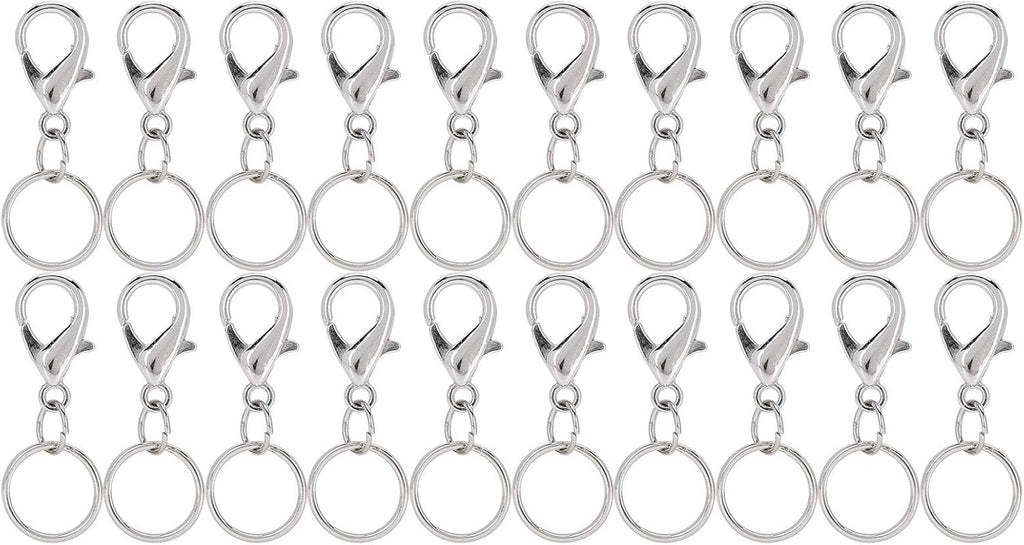 20Pcs Lanyard Snap Hook, Keychain Hooks for Lanyard, Key Chain Hook Accessories, Suitable for Making Lanyards, Key Chains, Zipper Handles, Etc (7x14mm Shrimp Buckle with 12mm Inner Diameter