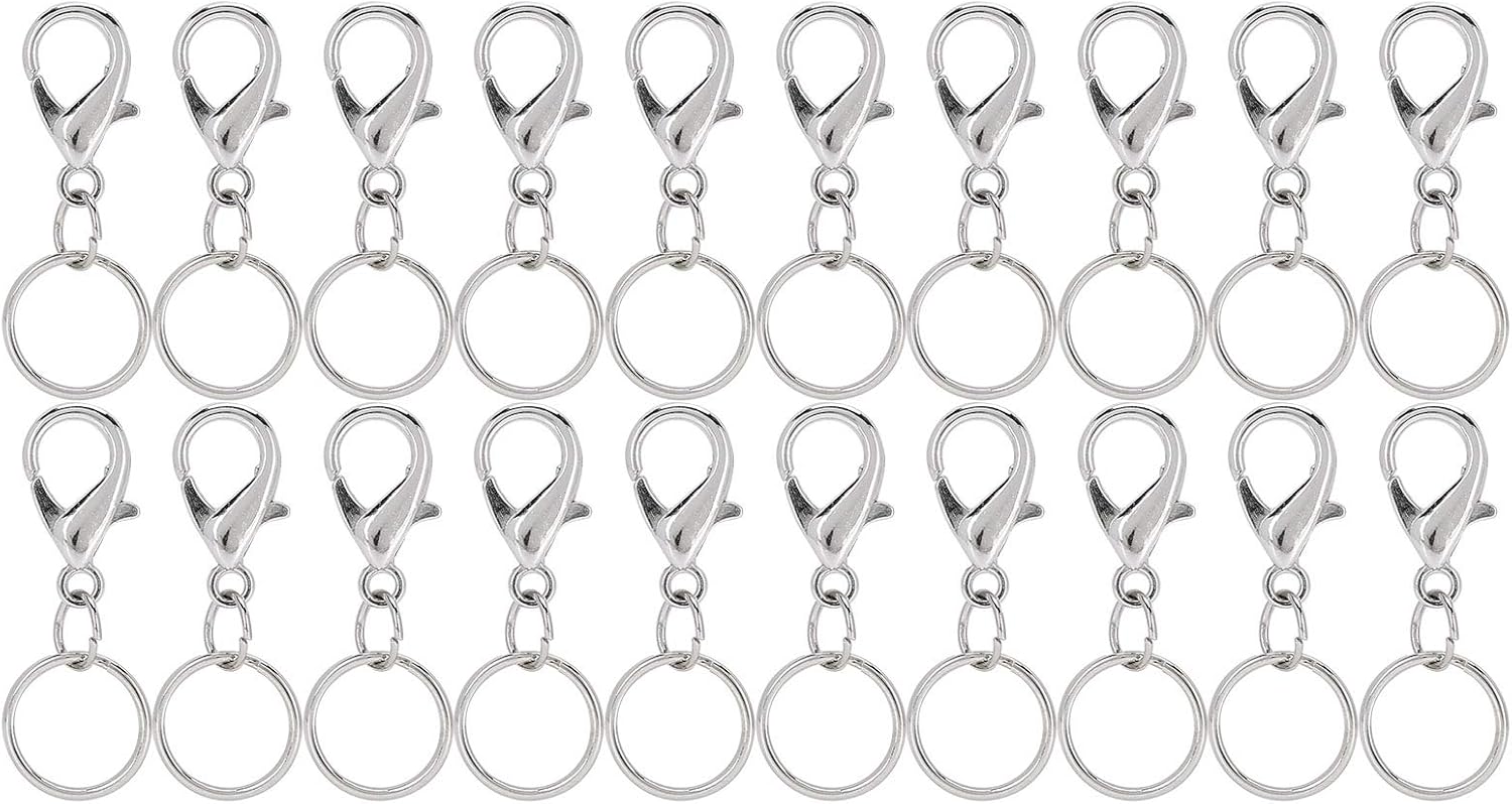 20Pcs Lanyard Snap Hook, Keychain Hooks for Lanyard, Key Chain Hook Accessories, Suitable for Making Lanyards, Key Chains, Zipper Handles, Etc (7x14mm Shrimp Buckle with 12mm Inner Diameter