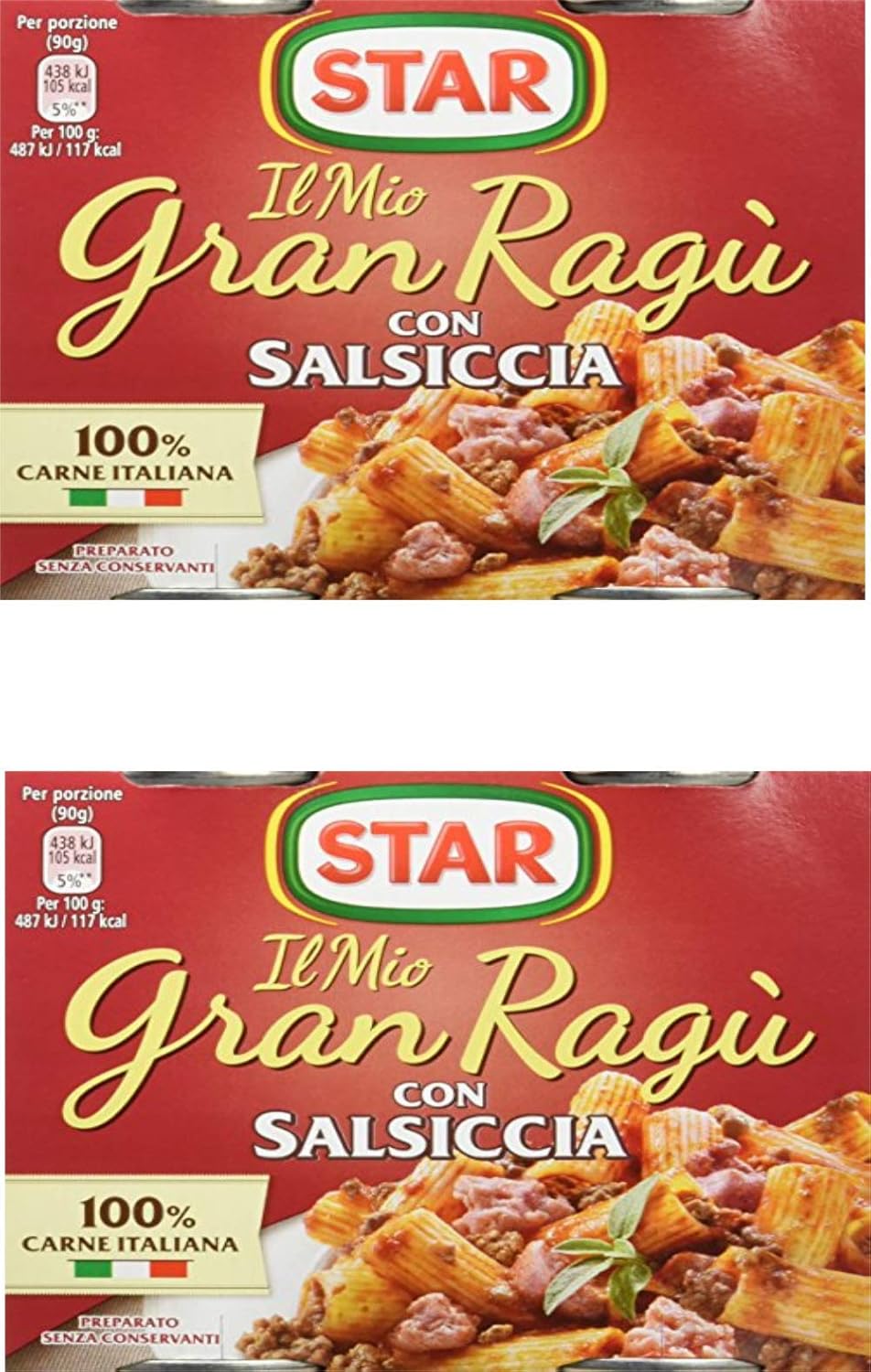 Star Gran Ragù Ragu' Sauce with Sausage 180gr x 2, Pack of 2