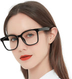 AEZUNI Oversize Square Reading Glasses for Women Oversized Trendy Large Readers 1.0 1.25 1.5 1.75 2.0 2.25 2.5 2.75 3.0 3.5 4.0 5.0 6.0 (Black,1.25)