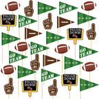 96 Pcs Football Cupcake Toppers, Football Themed Party Favors, Footballs Decorations for Sports Birthday Tailgate Party Team Day Supplies