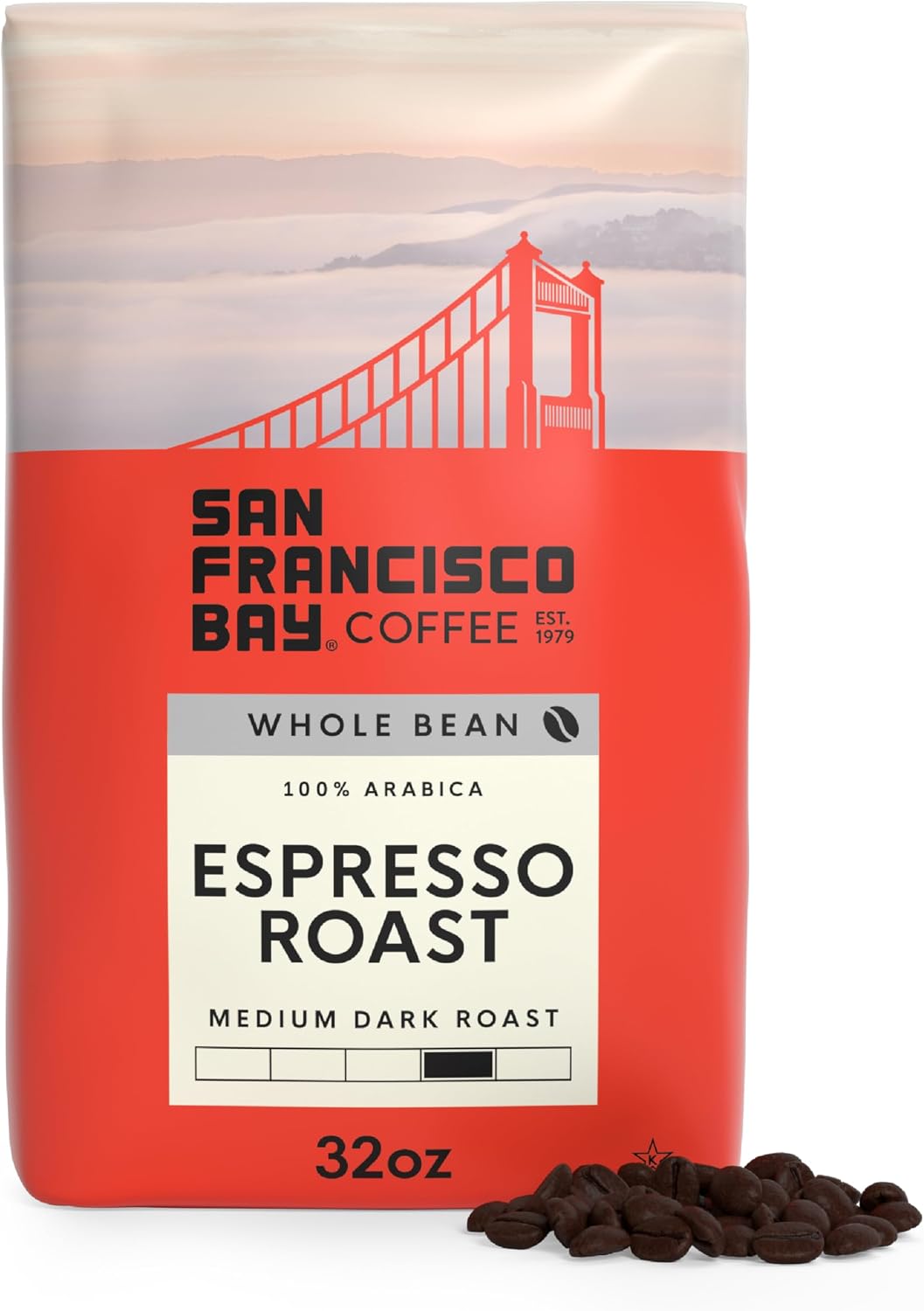 San Francisco Bay Coffee - Medium-Dark Roast Whole Bean Coffee - Espresso Roast (2 lb bag)