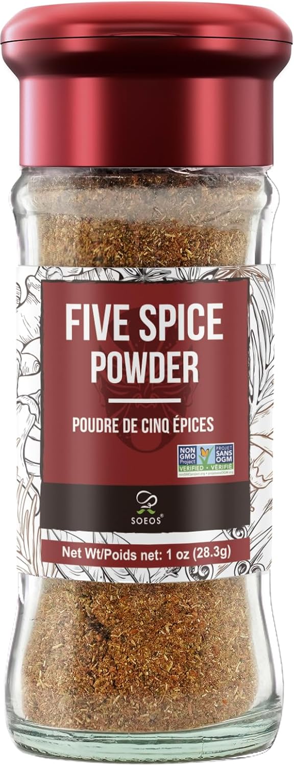 Soeos Chinese Five Spice 1 Ounce, Five Spice Powder, Five Spice Chinese Seasoning Non-GMO, Non-irradiated, No preservatives, No MSG