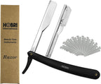 Professional Barber Straight Edge Razor with 10 Blades Men's Manual Shaver Salon Quality Razor