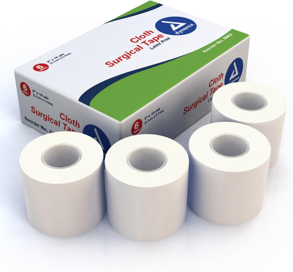Dynarex Cloth Surgical Tape - 2 Inches X 10 Yds, (Box of 6 RL) by DYANAREX