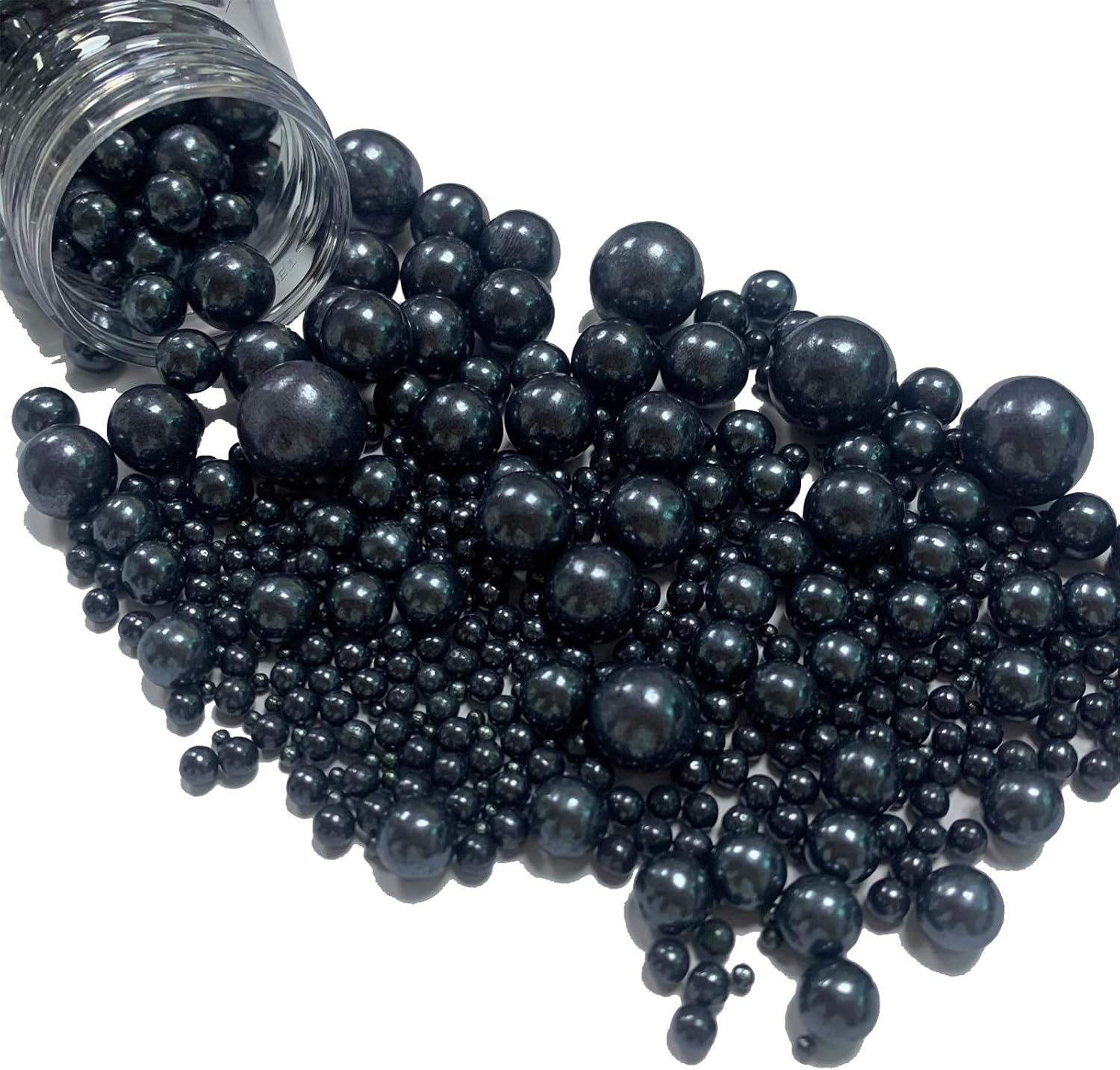 Black Sprinkles Edible Sugar Pearls for Cakes Baking Candy Pearl Halloween Christmas Birthday Cupcake Sprinkles and Decorations Cookie Cake Toppers