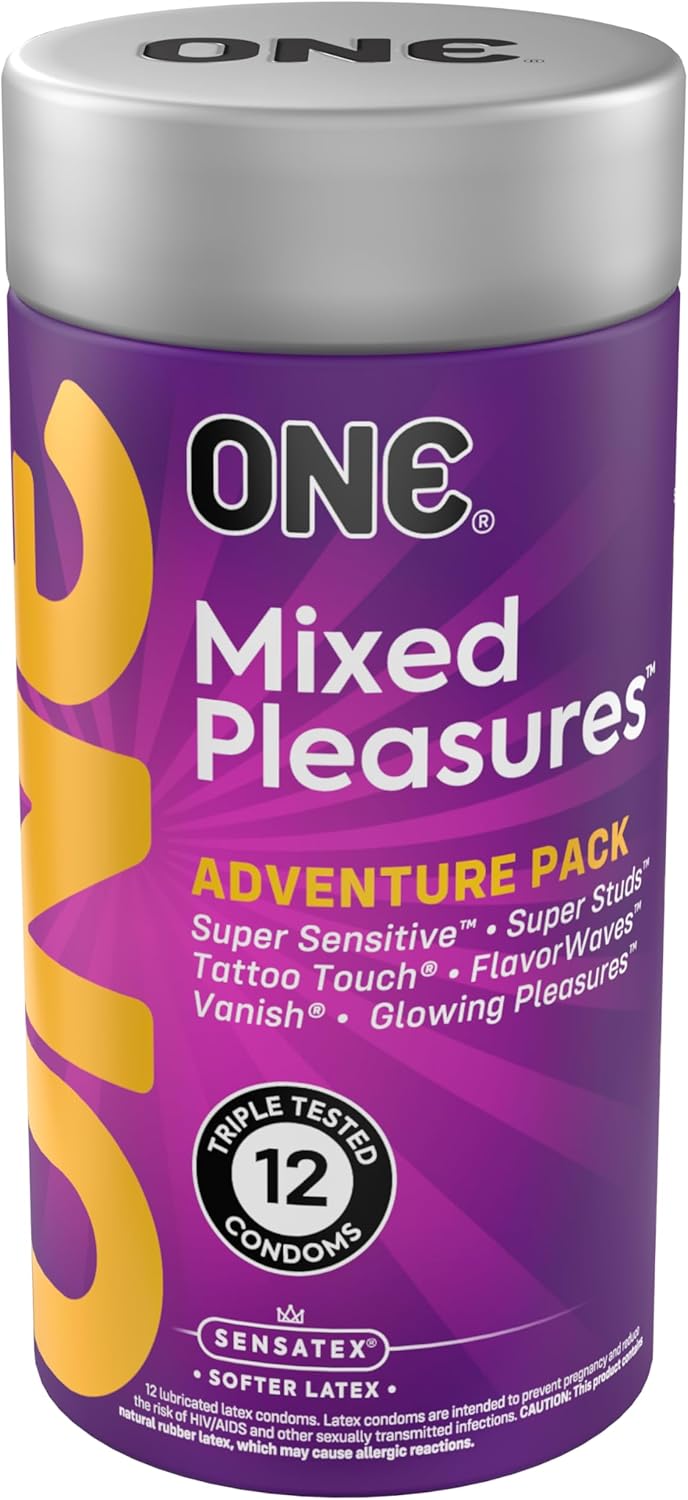 ONE 1 Mixed Pleasures Assorted Condoms, Pack of 12