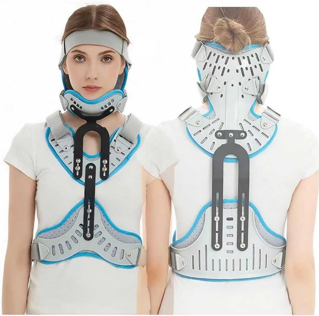 COYEUX Orthosis Cervical Thoracic, Looseness/Height Adjustable, U-Shaped Jaw Support, Cervical Neck Traction Device, for Cervical Spine Fractures and Dislocations