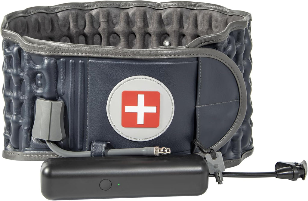 Decompression Back Belt with Electric Inflatable Pump -Lumbar Support Belt for Lower Back Pain Relief, Air Traction Device Fits Waist Size 29-49 Inches (Blue)