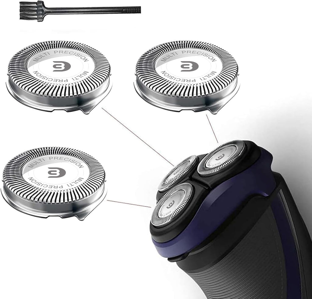 Rollingfit SH30 Replacement Heads Compatible with Philips Norelco Electric Shaver Series 1000, 2000, 3000 and S738, Easy Cut and Replace, 3-pc Pack