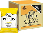 Pipers Crisps Lye Cross Cheddar & Onion 40g (Pack of 24)