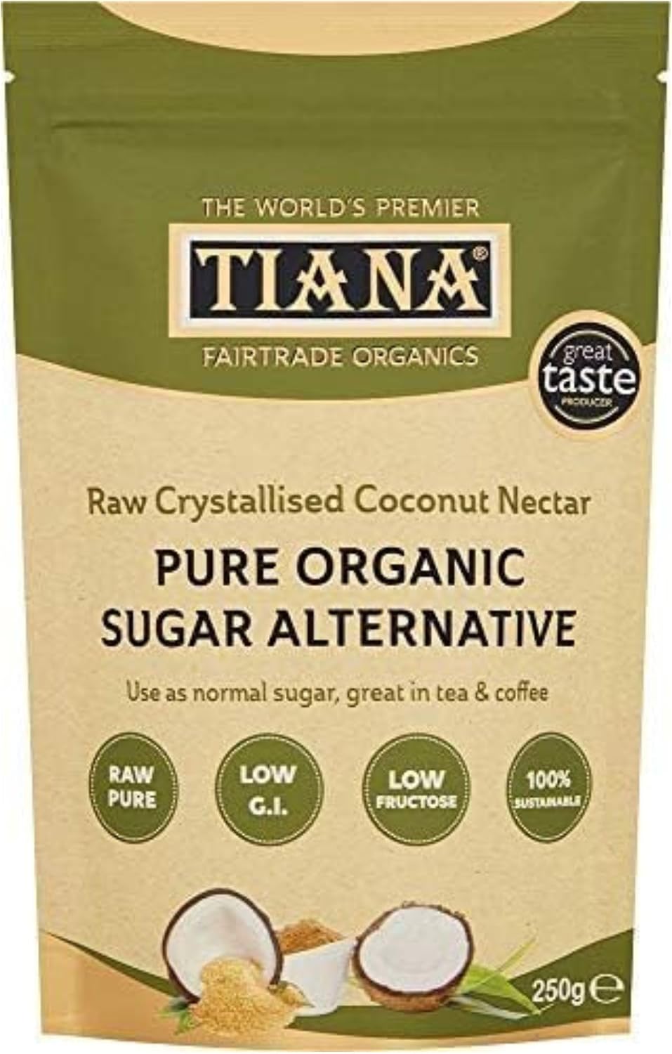 TIANA Premium Organic Crystallised Raw Coconut Nectar 250g