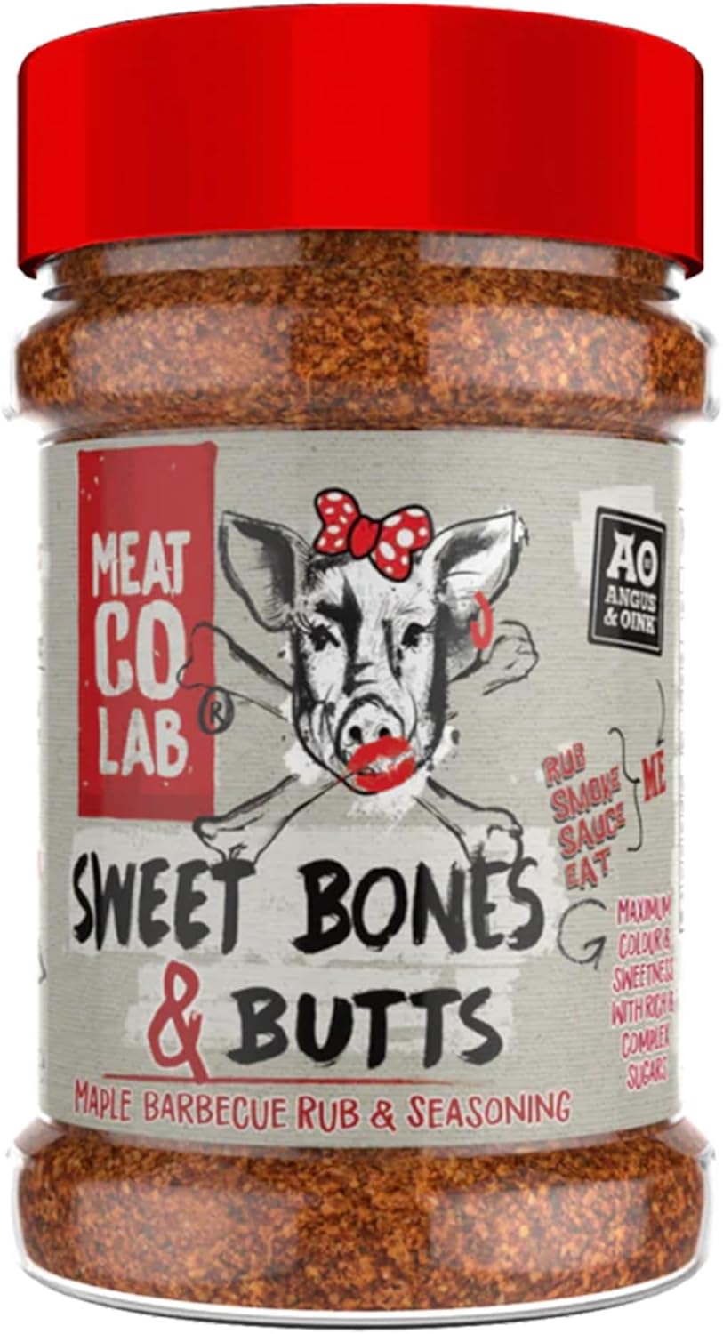 Angus & Oink | Sweet Bones & Butts Rub | Maple & Javanese Sugar Blend | Perfect for Ribs, Pulled Pork & Chicken | Ultimate BBQ Seasoning | 230g
