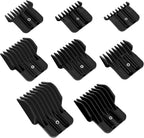 8 Pack Clipper Guards for Wahl Detailer & Andis T Outliner & BaByliss PRO, 1/32" to 11/4" Universal Hair Clipper Guards Set, Snap-on Blade Attachment Combs with Springs for Most Hair Clippers, Black