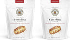 King Arthur Premium Semolina Flour: Coarse Ground, High Protein Durum Wheat Perfect Pasta, Pizza, Bread Making - Kosher, 3 lbs Resealable Bag, USA-Grown Wheat, Versatile Baking Ingredient (Pack of 2)