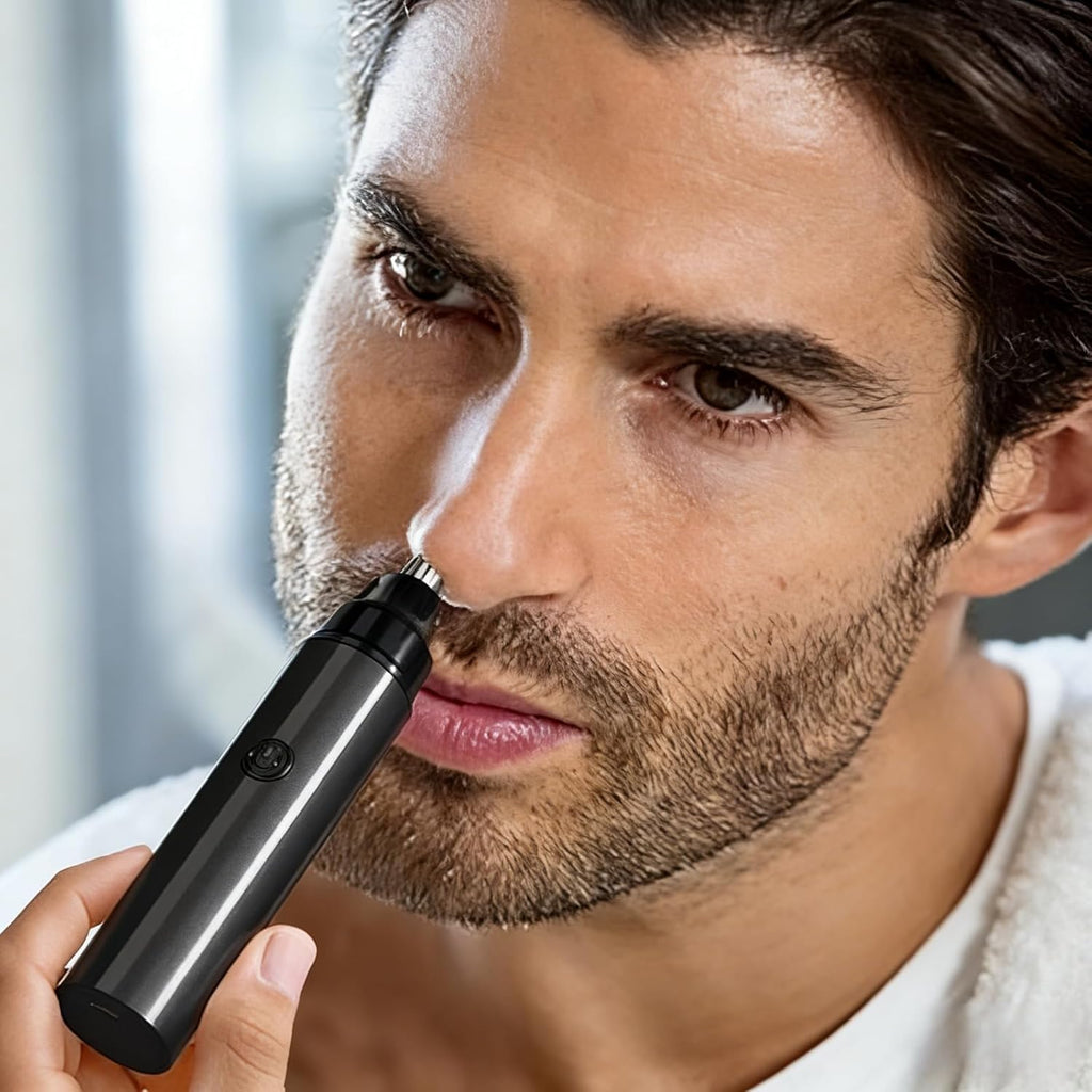 Ear and Nose Hair Trimmer for Men & Women – Painless Facial Hair & Eyebrow Removal Tool – AAA Battery Powered (Battery Not Included)