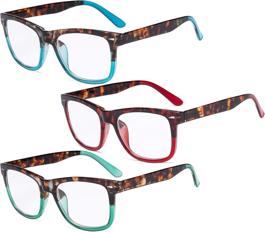 Eyekepper Ladies Reading Glasses - 3 Pack Large Lens Stylish Readers for Women +2.50