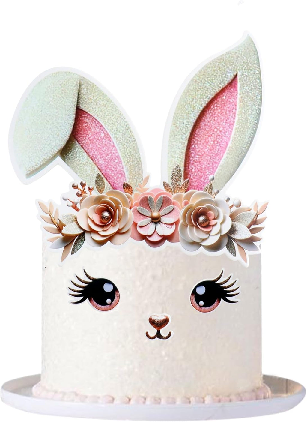 2 Pack Rabbit Cake Topper Easter Cake Topper Bunny Cake Topper Easter Party Cake Topper Decorations (Style 3)
