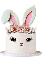 2 Pack Rabbit Cake Topper Easter Cake Topper Bunny Cake Topper Easter Party Cake Topper Decorations (Style 3)