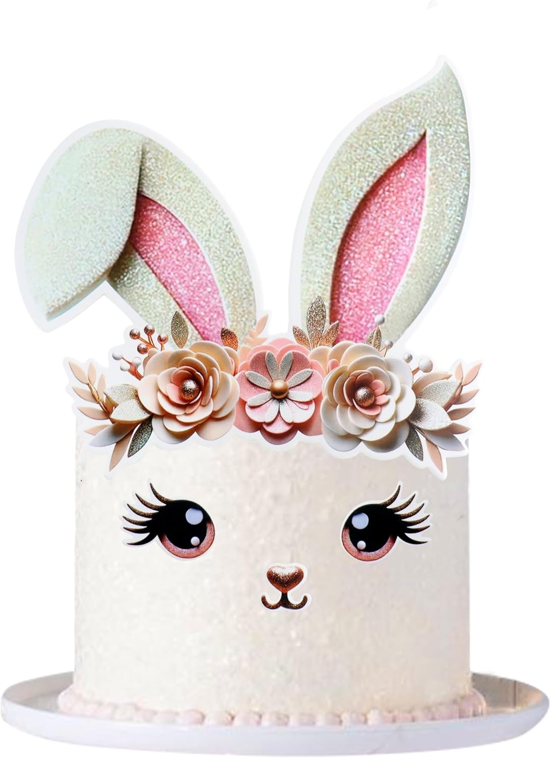 2 Pack Rabbit Cake Topper Easter Cake Topper Bunny Cake Topper Easter Party Cake Topper Decorations (Style 3)