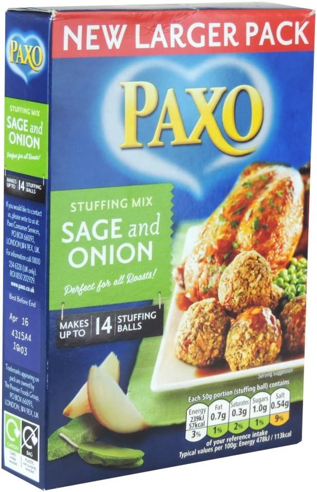 Paxo - Stuffing Mix - Sage & Onion - 190g (Case of 6)