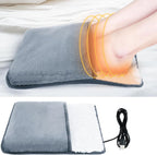 USB Heated Foot Warmer Electric Feet Heating Pad Fleece Lined Feet Warmer with Constant Temperature Non-Slip Washable Thermal Foot Heated Mat for Bed Under Desk Office Home Travel